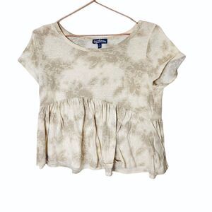 EUC ANGL Freshman Nude Marble Print Babydoll Tee Large